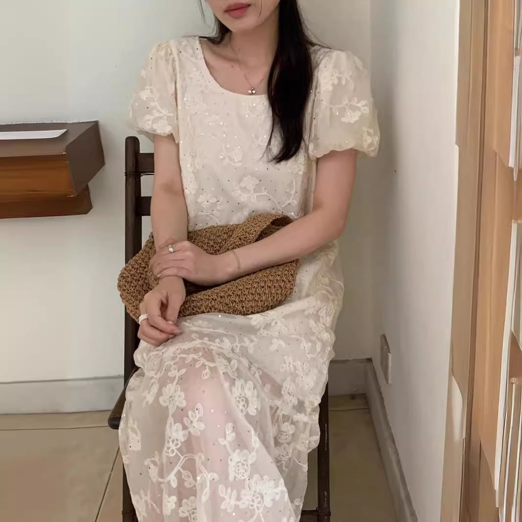 【dress】ジャカード刺繍ワンピース　M24731