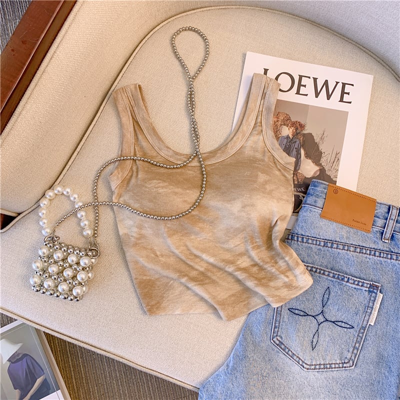 【tops】3色UネックタンクトップF7482