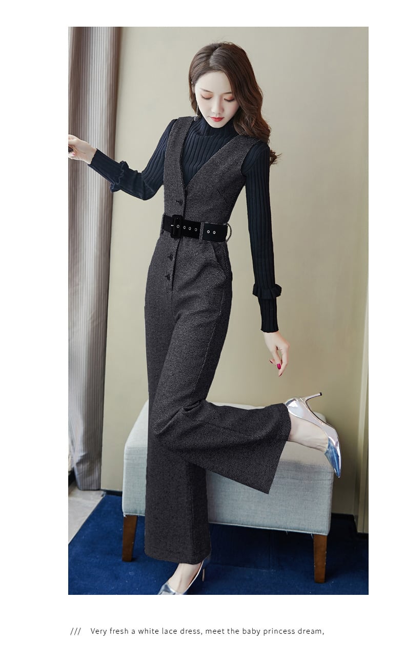 【set】トップス+オシャレオールインワン２点セット G2863