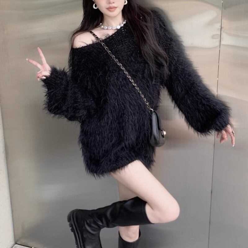 【tops】シャギーニットセーター　M18465