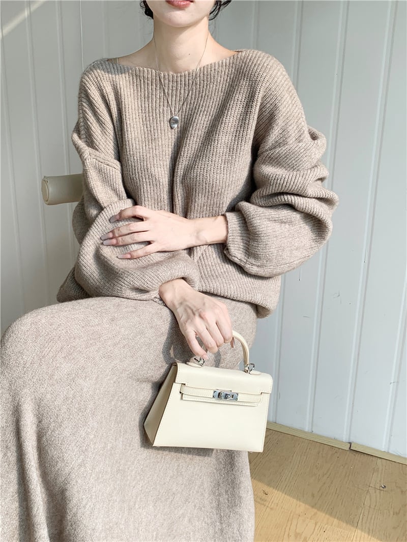 【set】ニットセーター×スカートセット　M26379