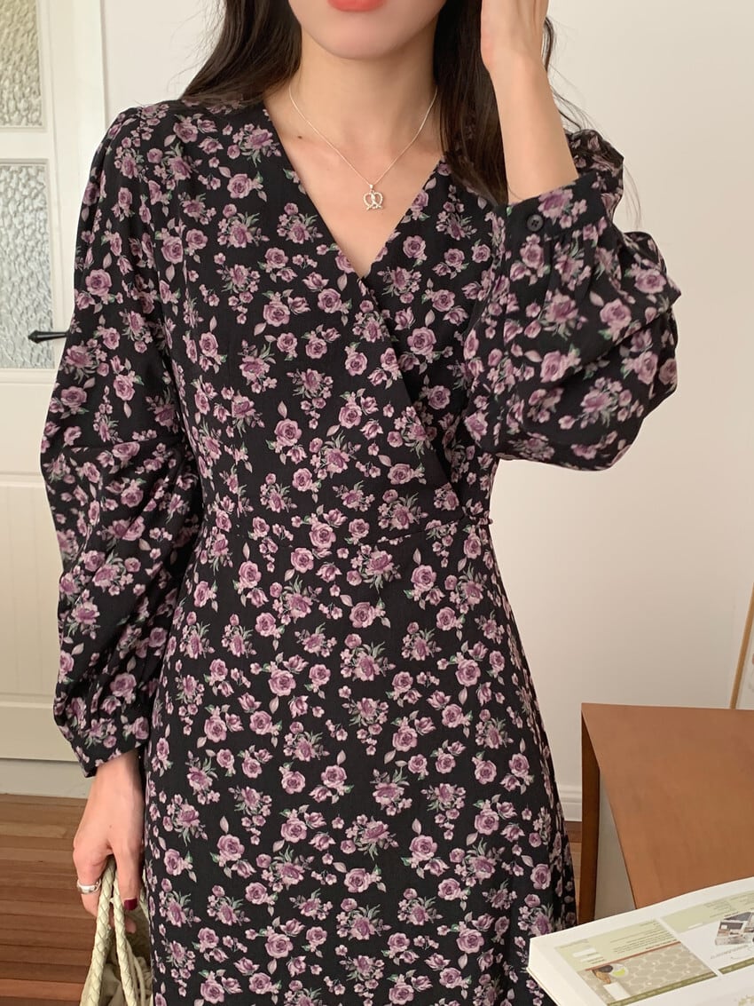 【dress】花柄ワンピース　M25690