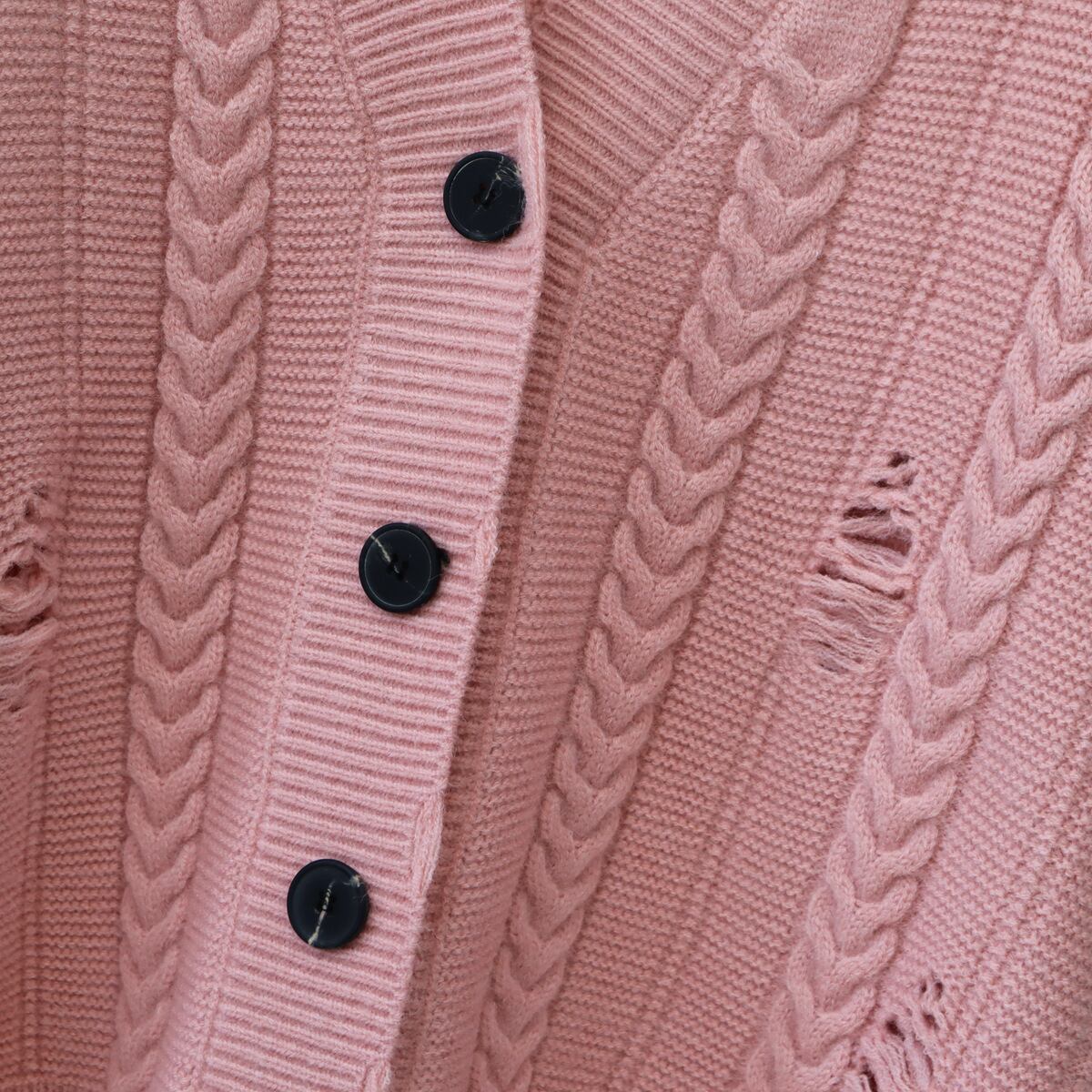 【outer】ダメージ加工ニットカーデ　M19094