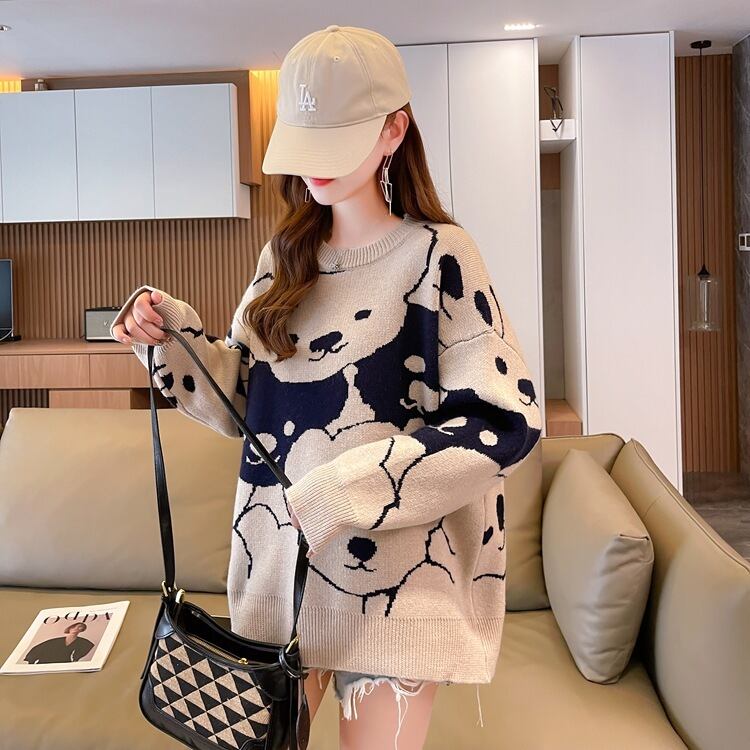 【tops】クルーネックニットセーター　M18632