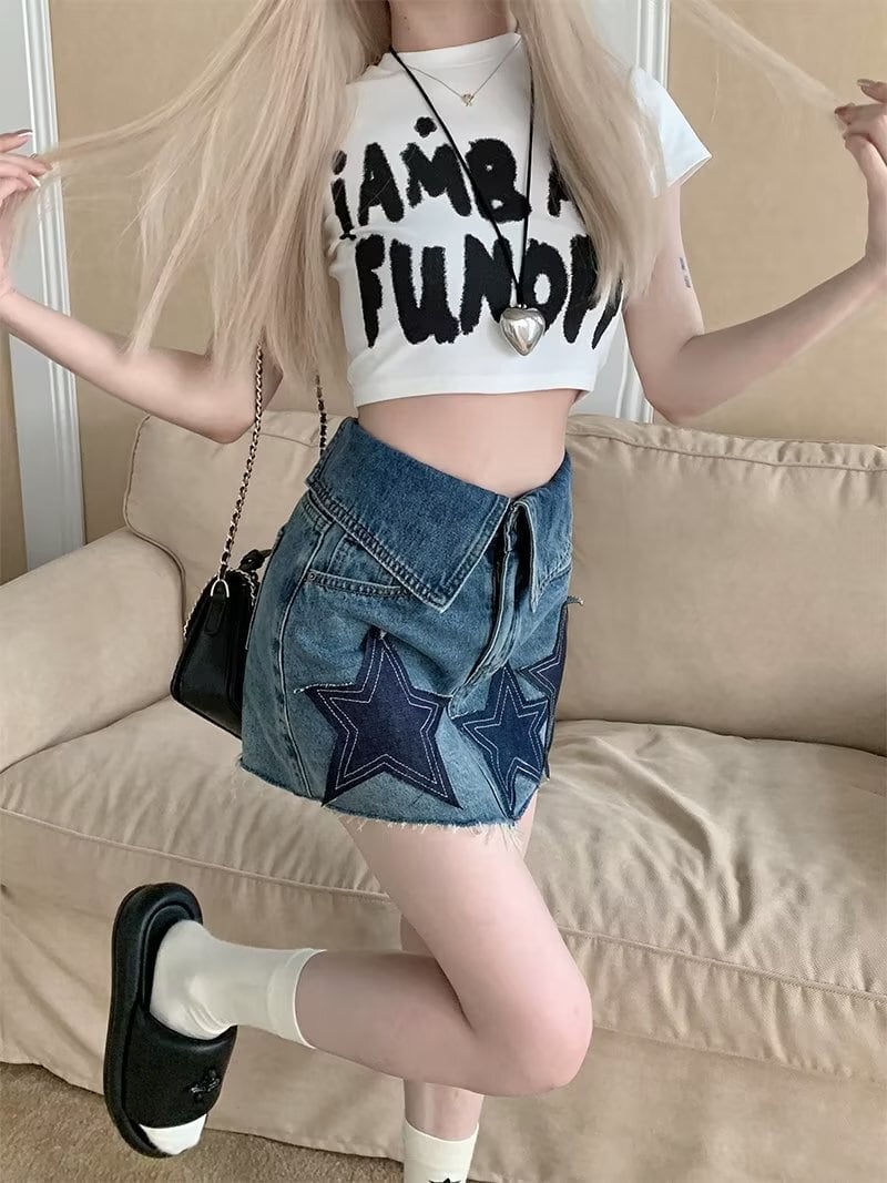 【bottoms】AラインデニムスカートG20938