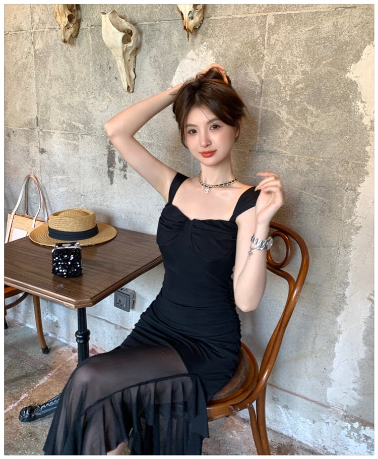 【dress】チュールドッキングワンピース　M24495