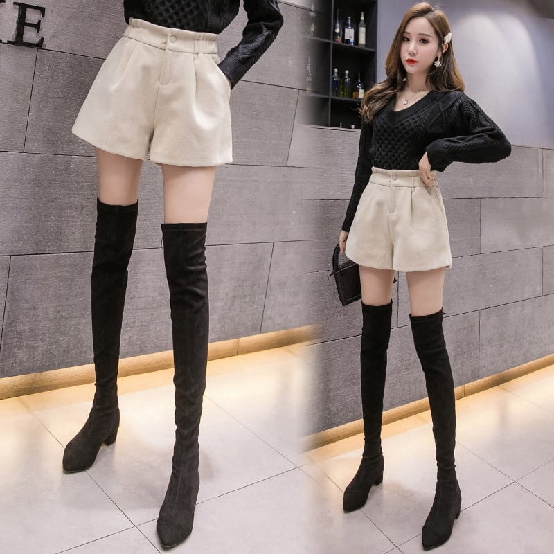 【bottoms】早い者勝ち!気質満点秋冬着痩せルーズオシャレAラインショートパンツ G3541