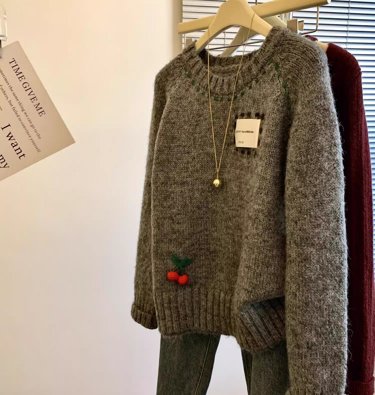 【tops】クルーネックニットセーター　M28988