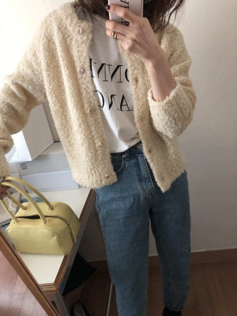 【outer】裹起毛ニットカーデ　M27530