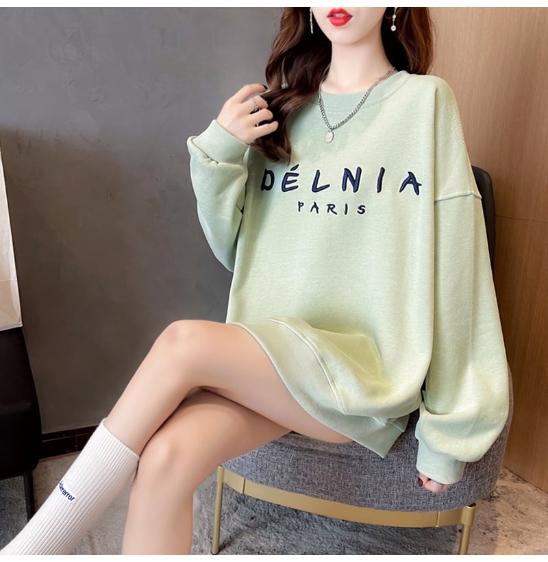 【tops】必ず目を引く秋新作〜3色ラウンドネック長袖ファッション配色英字柄着回しパーカーF0729