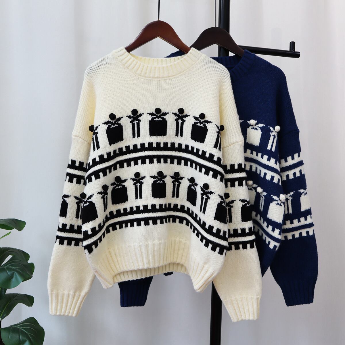 【tops】クルーネックニットセーター　M18796