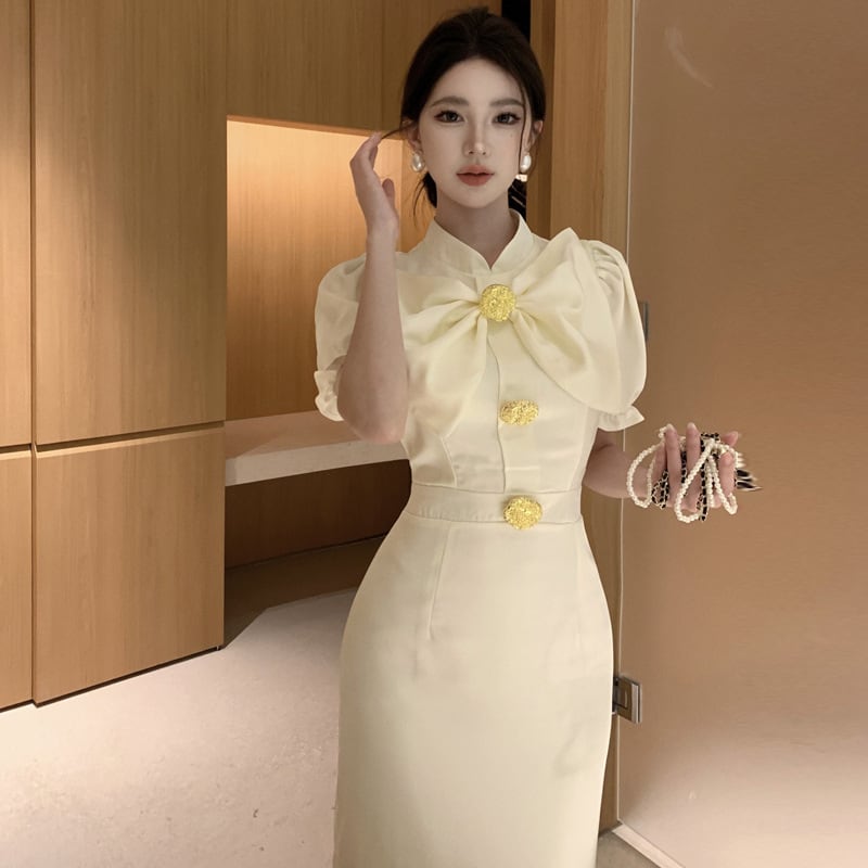 【dress】リボン付きワンピース　M25203