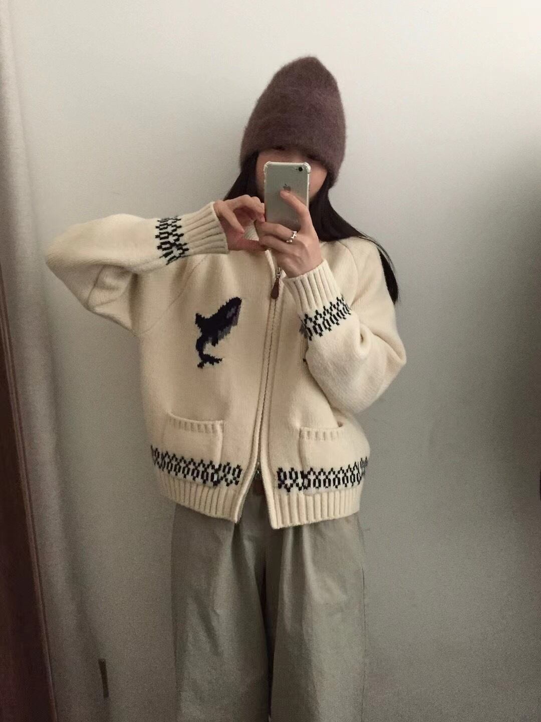 【outer】ファスナーニットカーデ　M27331