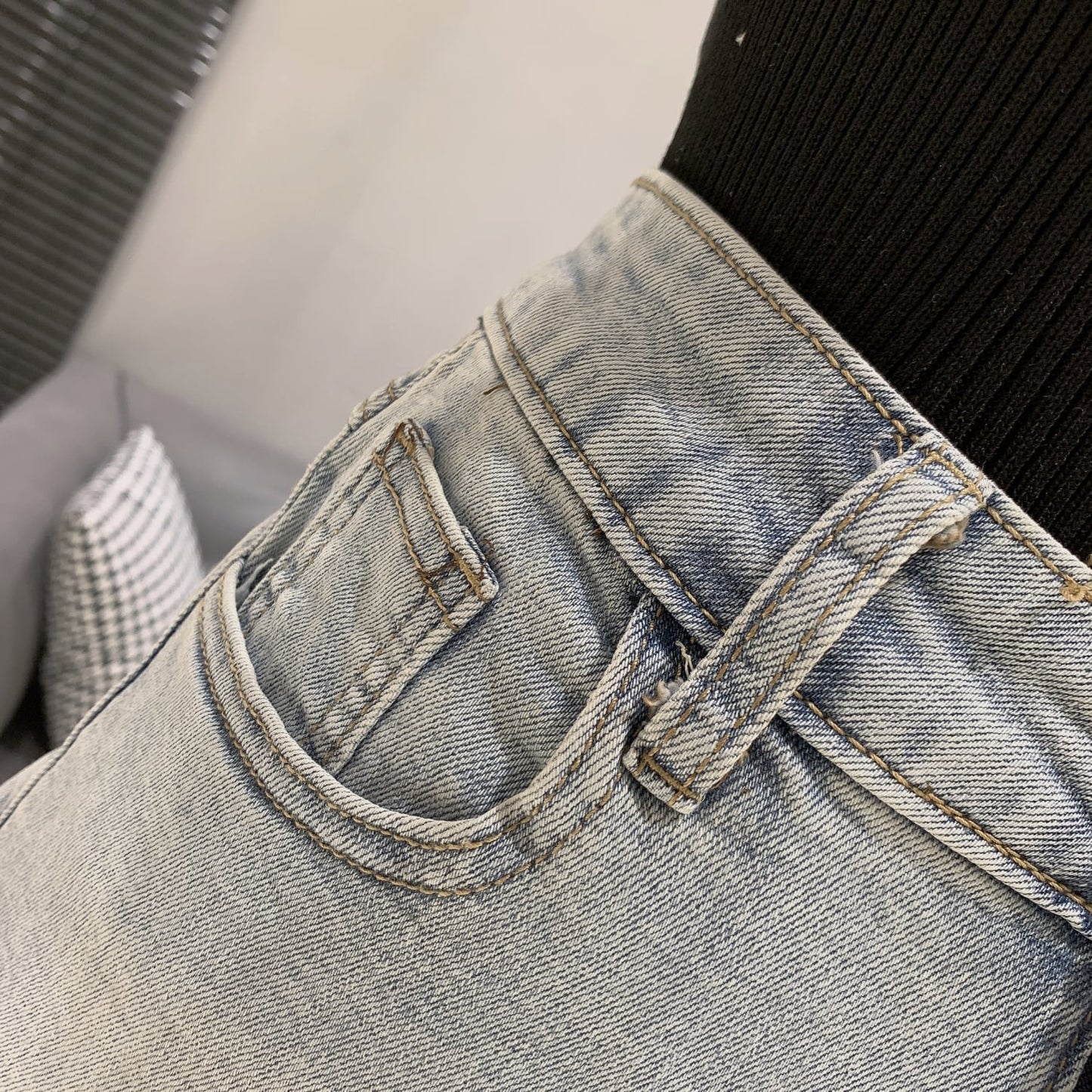 【bottoms】バックリボンデニムショートパンツ　M30724