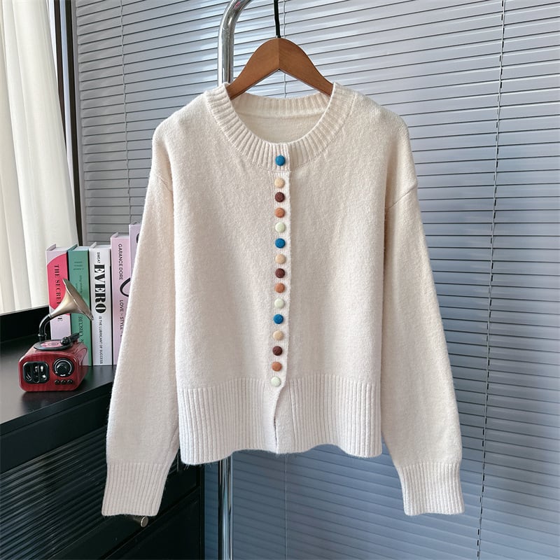 【outer】ボタンデザインニットカーデ　M27835