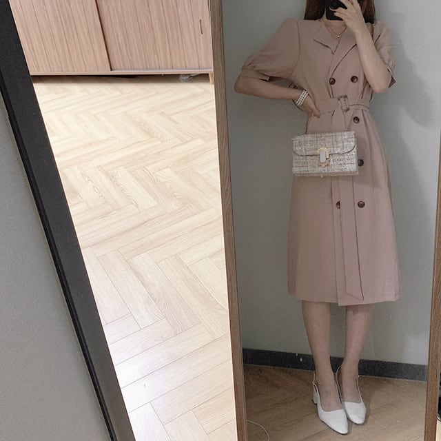 【dress】ダブルボタンワンピース　M23985