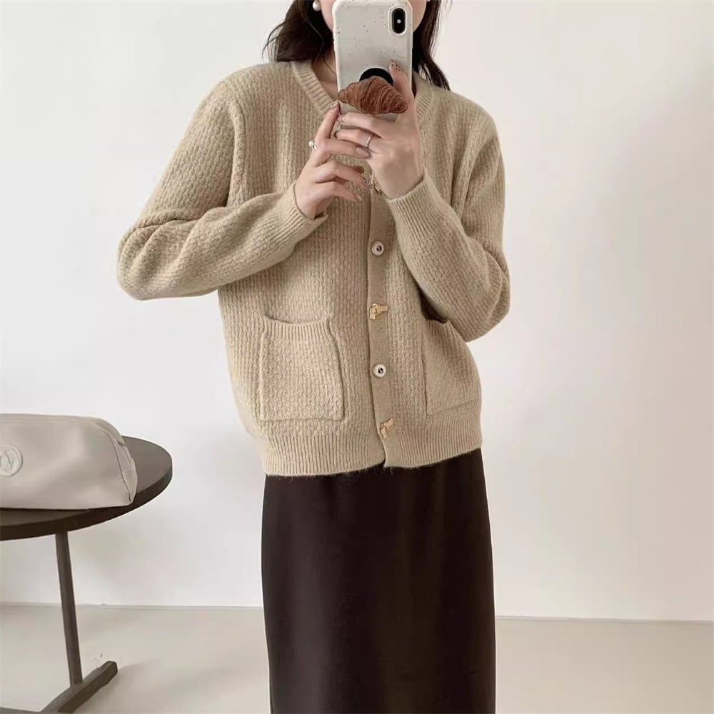 【outer】クルーネックニットカーデ　M25982