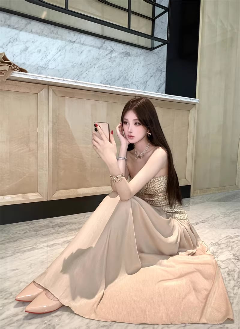 【dress】ロングチューブワンピース Q8461