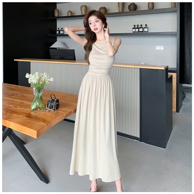 【dress】ノースリーブギャザーワンピース G21584