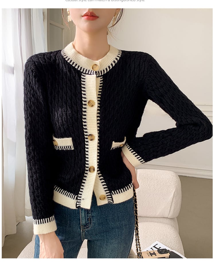 【outer】クルーネックニットカーデ　M27287