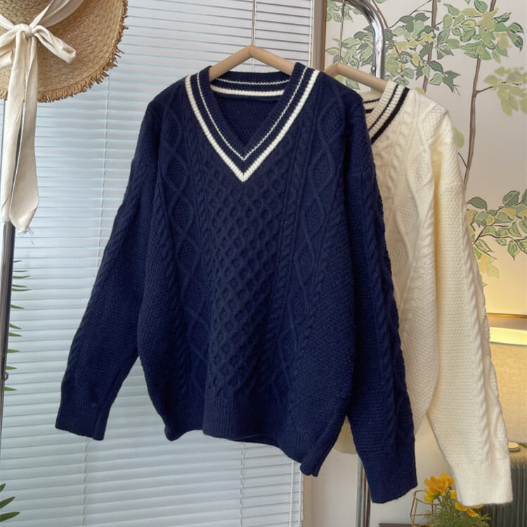 【tops】Vネックニットセーター　M28962