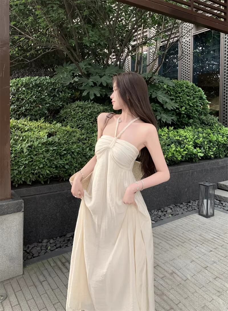 【dress】ホルターネックロングワンピース Q8270