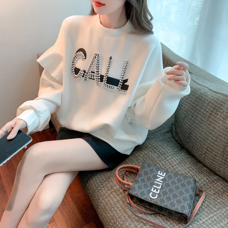 【tops】女性力を高める〜!スウィートルーズオシャレゆったりデザイン厚手パーカー G5473