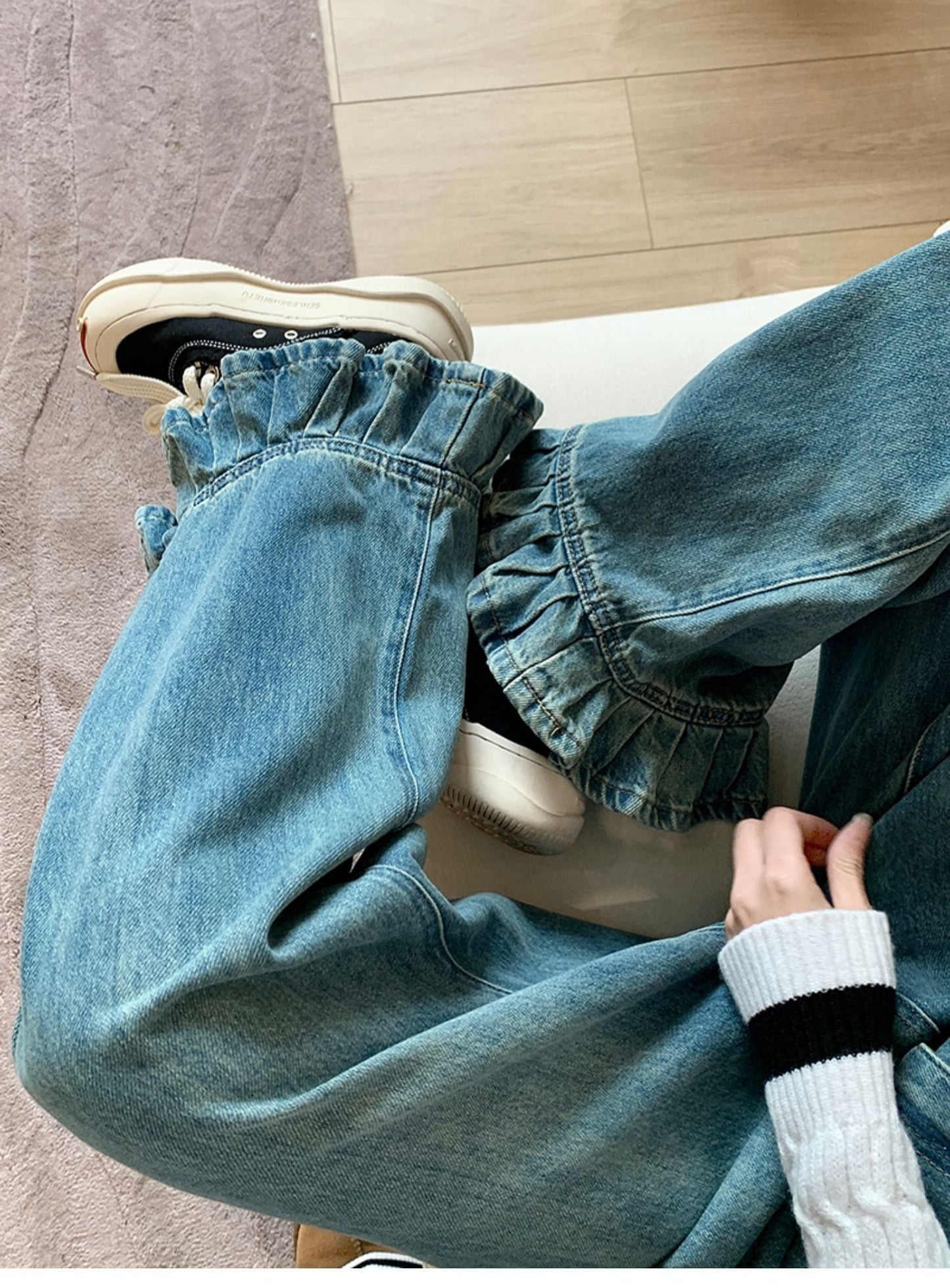 【bottoms】デニムガウチョパンツG20345