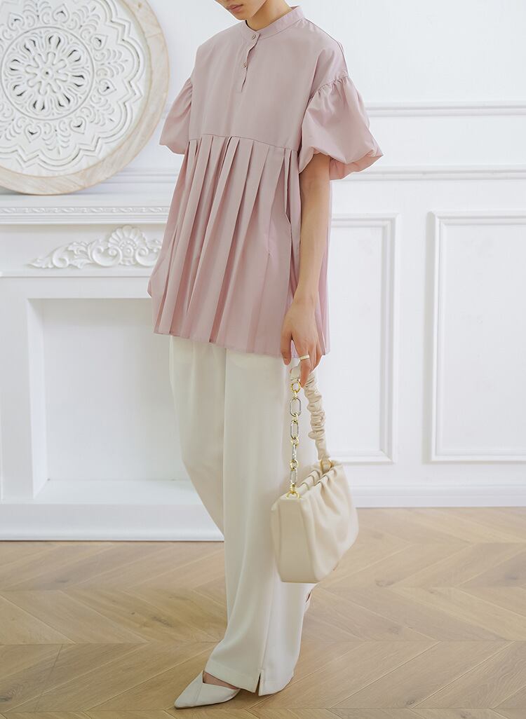 【tops】ランタンスリーブギャザーブラウスG20473