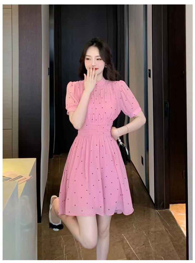 【dress】シフォンドット柄ワンピース G20653