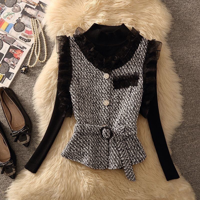 【tops】レースツイードベスト　N2252