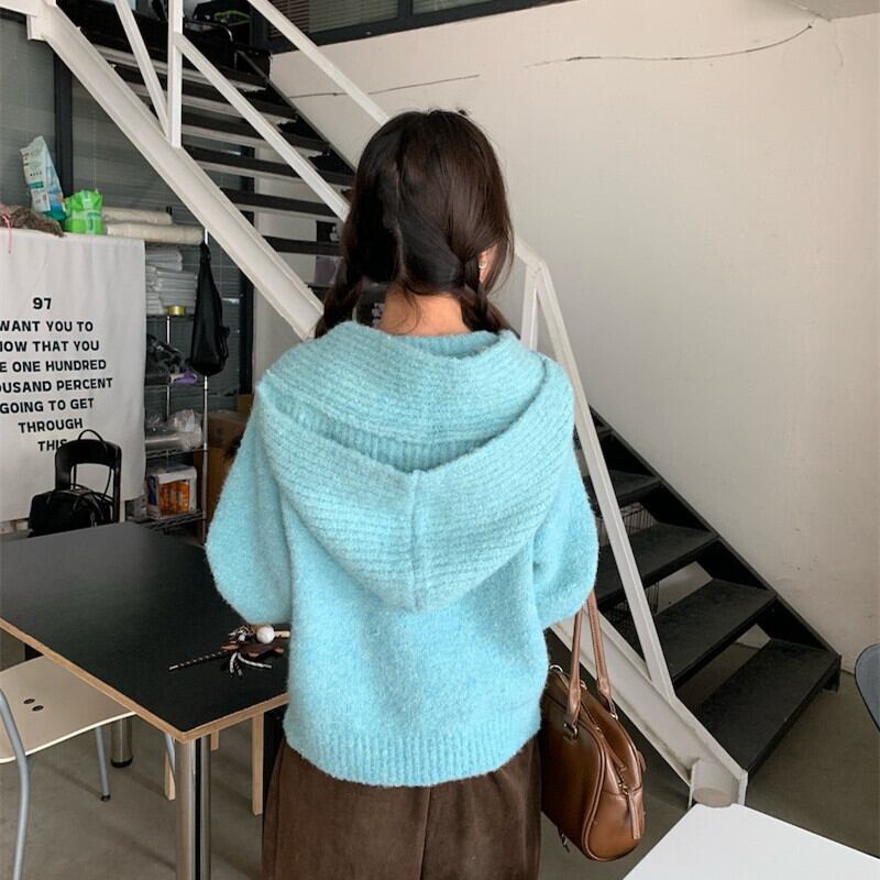 【tops】マフラー付きニットセーター　M28200