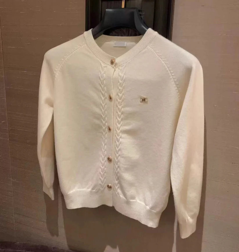 【outer】ラウンドネックニットカーディガンF8468