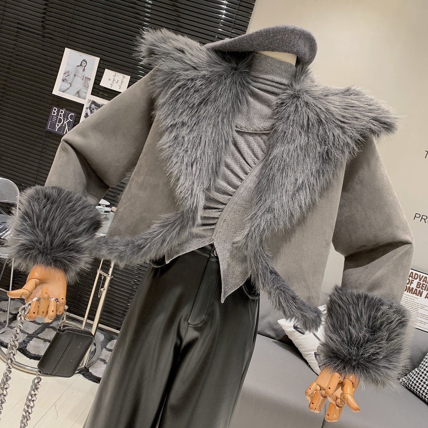 【outer】ファーショートコート　M27912