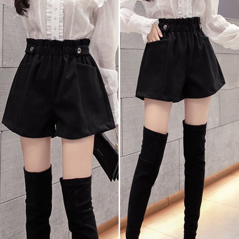 【bottoms】絶対欲しい!気質満点秋冬新作厚手ルーズ着痩せAラインショートパンツ G3261