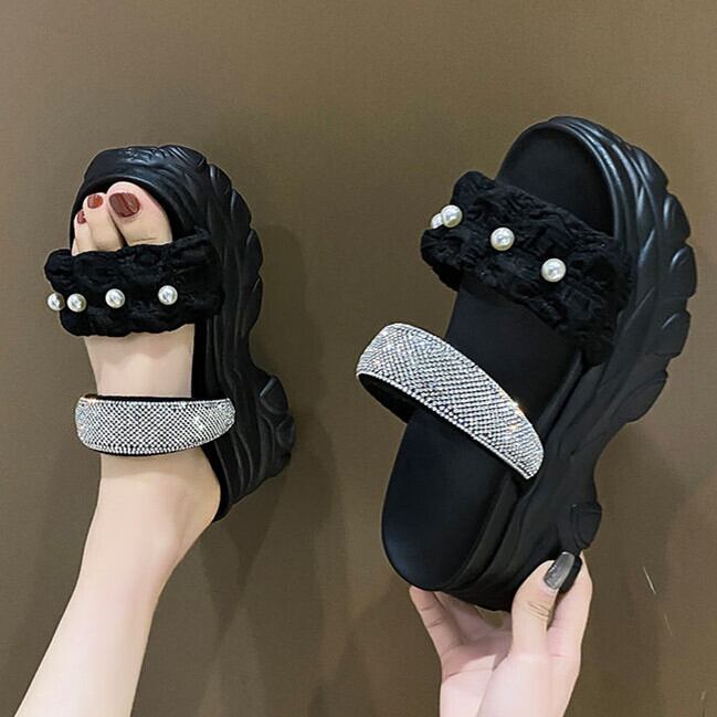【shoes】パール付きサンダル　M30344
