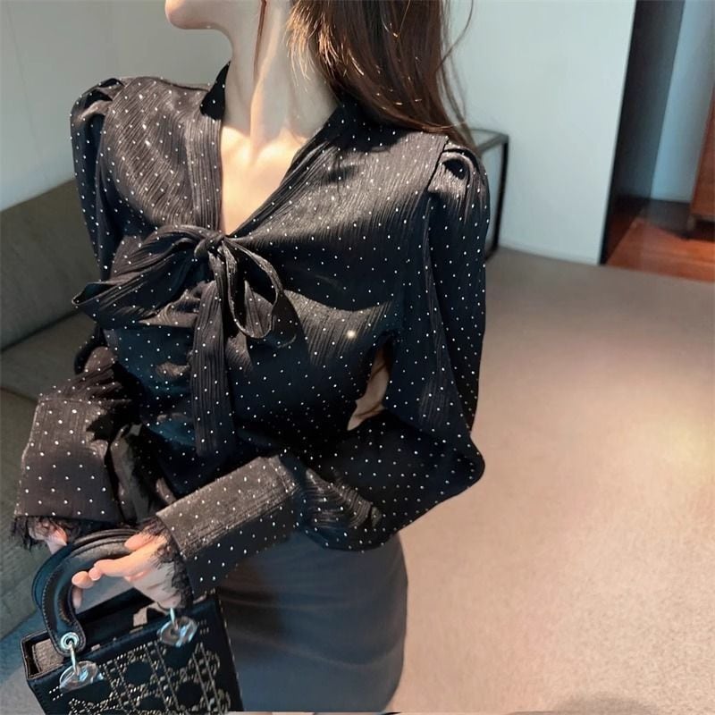 【tops】リボンレース ブラウスG21348