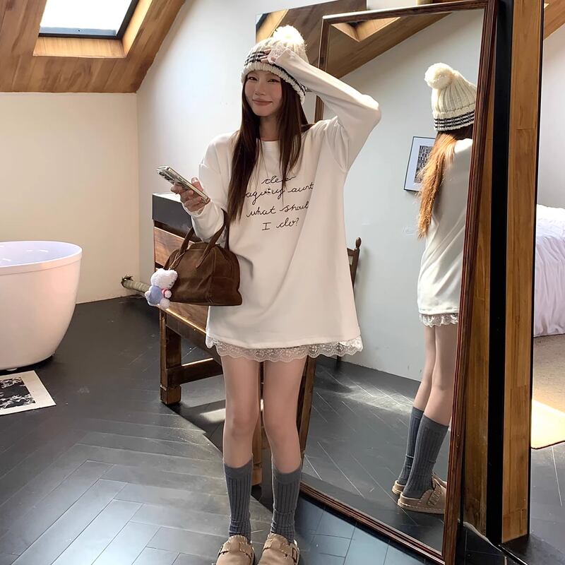【tops】レースドッキングトップス Q8153