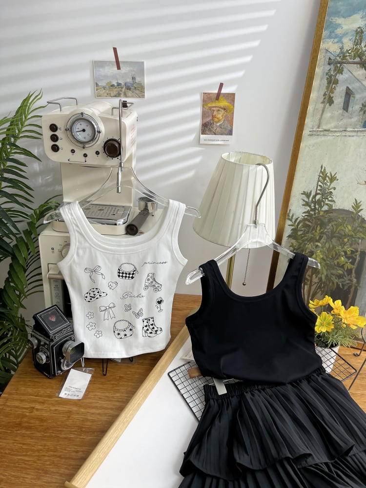 【tops】プリントキャミソール　M24120