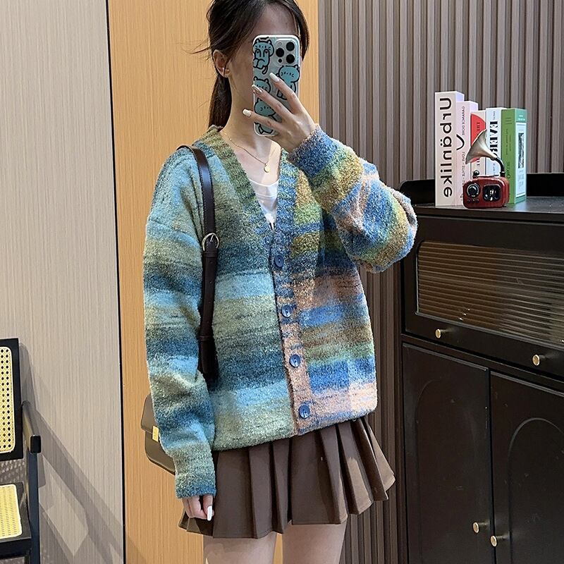 【outer】Vネックニットカーデ　M18515