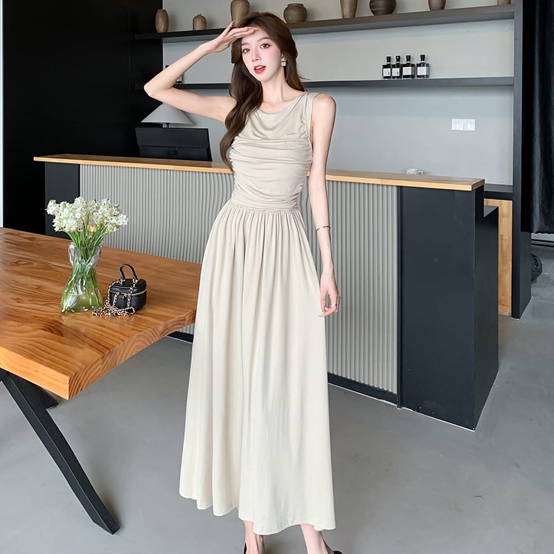 【dress】ノースリーブギャザーワンピース G21584