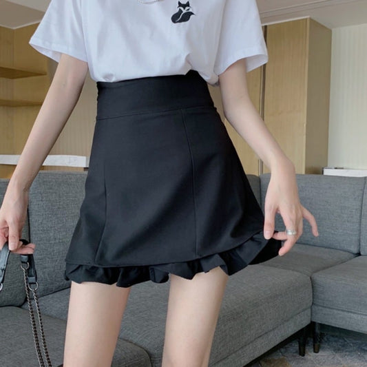 【bottoms】夏INS風Aライン合わせやすいボディラインショート丈スカートF0269