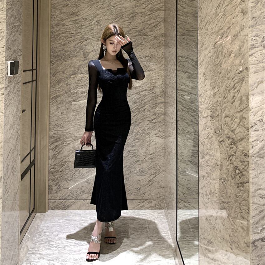 【dress】チュールドッキングワンピース　M27686