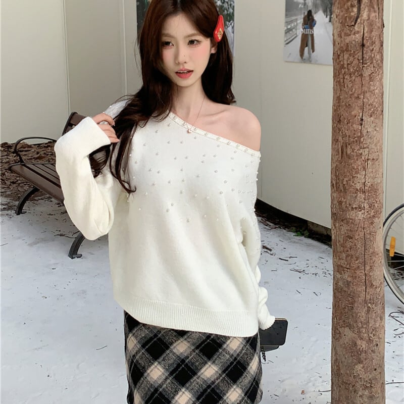 【tops】パールニットセーター　N2726