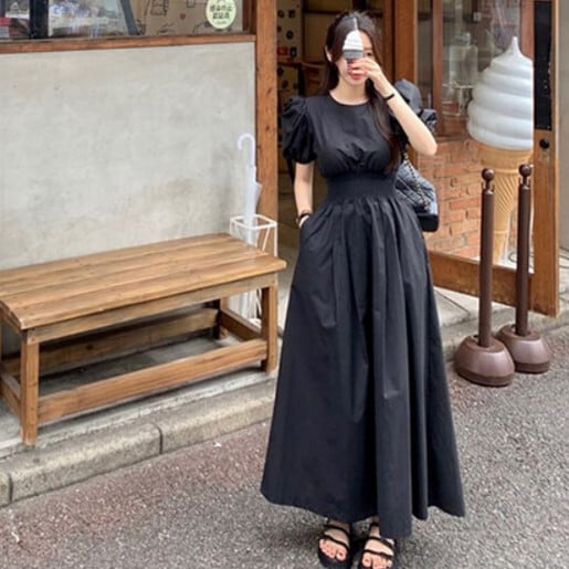 【dress】パフスリーブワンピース　M23882
