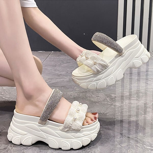 【shoes】パール付きサンダル　M30344
