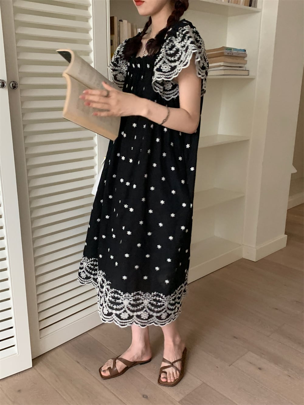 【dress】刺繍ワンピース　M24729