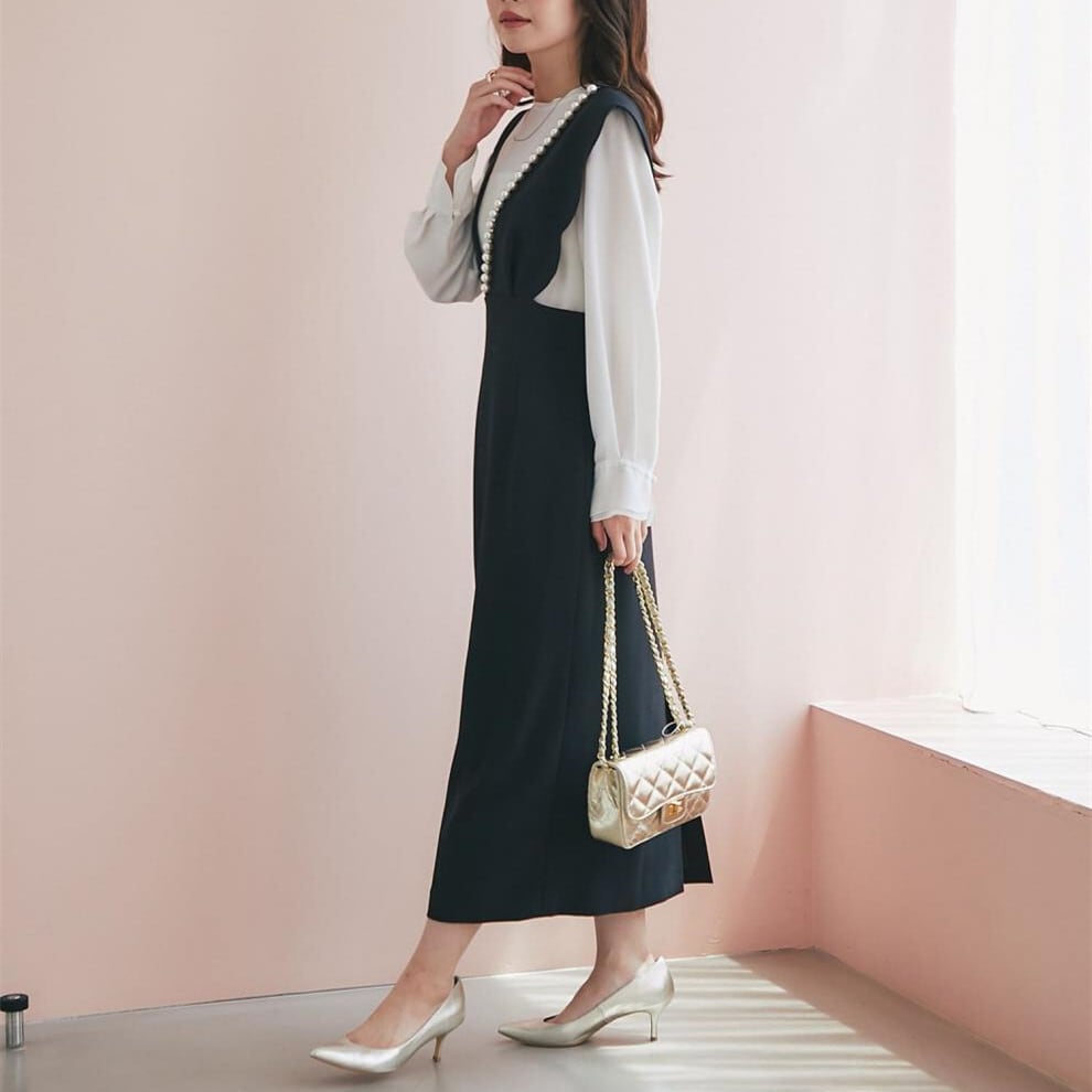 【dress】パールベストワンピース　M26117