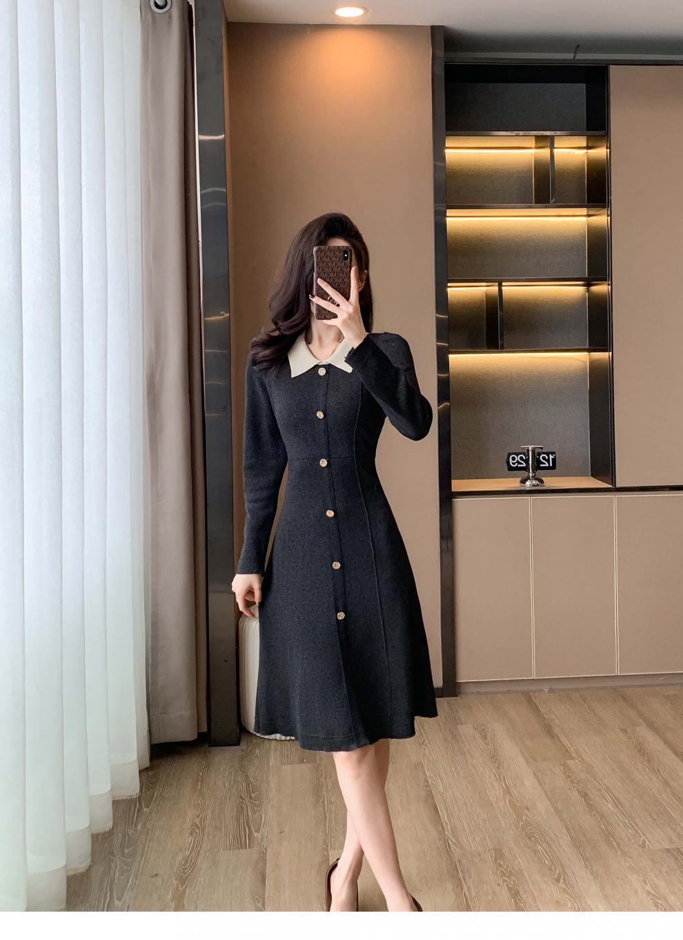 【dress】POLOネックニットワンピース　M18763