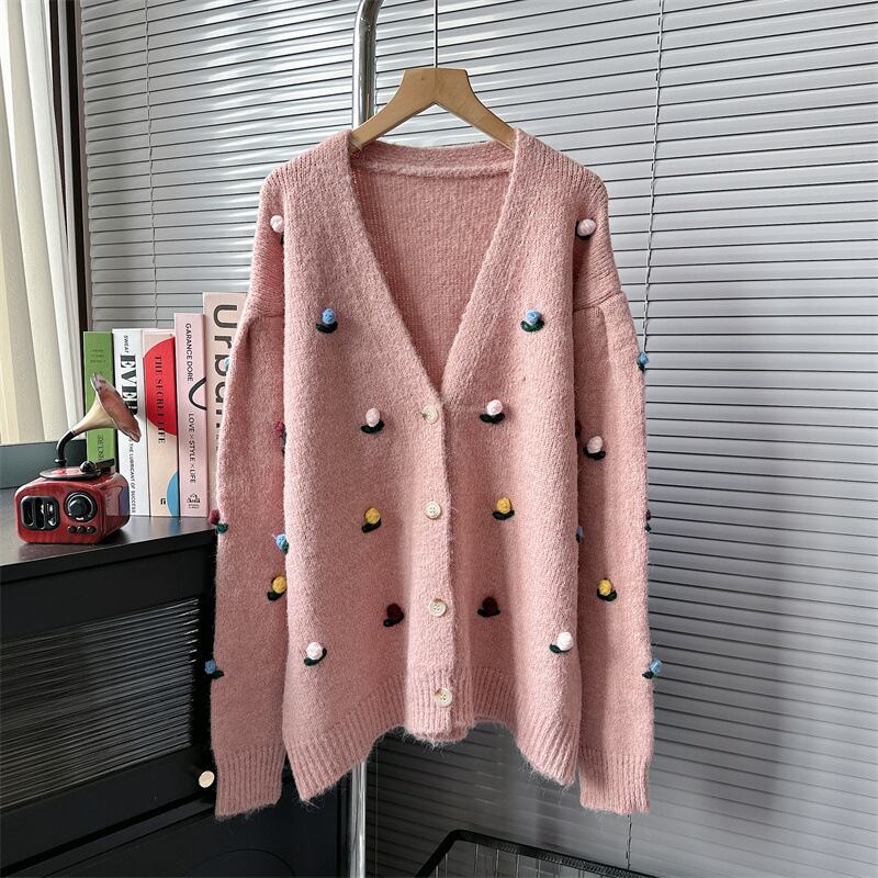 【outer】Vネックニットカーデ　M18550